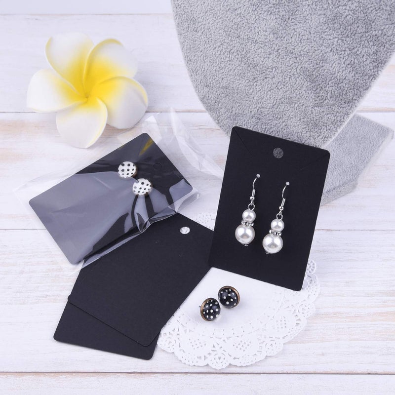 TUPARKA 120 Pcs Earring Display Card, Necklace Display Cards with120Pcs Self-Seal Bags,Earring Card Holder Blank Kraft Paper Tags for DIY Ear Studs and Earrings,3.5 x 2 Inches - Image 5